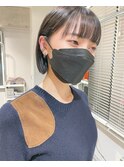 切りっぱなしミニボブ/地毛風カラー