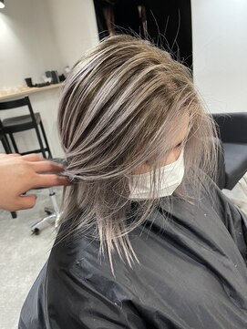 ラフ(LAFF) #バレイヤージュ#グレージュカラー#ボブウルフ#ココアベージュ