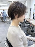 【Owll】20代30代40代大阪くびれショート 秋冬ブルーグレージュ