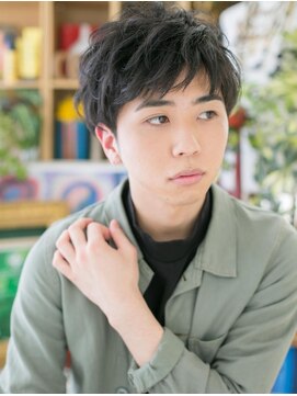 カバーヘア ブリス 大宮西口(COVER HAIR bliss) ランダムパーマ黒髪グランマッシュショートc5大宮20代30代40代