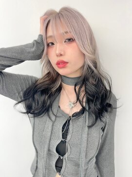ランテルディ 渋谷(LANTERDIT) 顔周りカット　レイヤー　グラデーション　シルバー　韓国ヘア