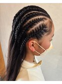 黒髪暗髪ヘアアレンジ×コーンロー10代20代30代
