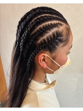 ポルム パプリカ(polum paprika) 黒髪暗髪ヘアアレンジ×コーンロー10代20代30代