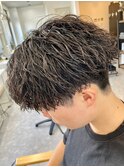 波巻きパーマメンズパーマメンズヘアツーブロックツイストパーマ