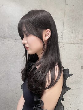 ロール 博多(Role) 顔周りカット/シースルー/暗髪/グレージュ/小顔