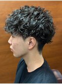 波巻きツイストスパイラル/メンズパーマ/束感/ツーブロック/理容