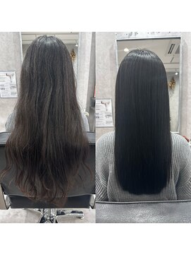 ソヨン 本厚木店(SOYON) 縮毛矯正before＆after/くすみブルー/ダークアッシュ/本厚木