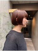 ブリーチ無し/オレンジブラウン/ミニボブ/ショートボブ/中目黒