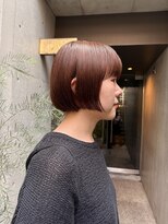カシ 中目黒(CASI)&nbsp;ブリーチ無し/オレンジブラウン/ミニボブ/ショートボブ/中目黒