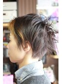 フロントアクセントカラー☆アシンメトリーショート