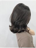前髪 アンブレラカラー こなれミディ イメチェン ウェーブパーマ