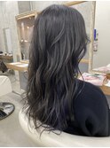 【elua 長田】インナーカラーブルーバイオレッド
