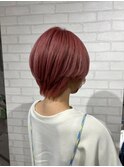 20代30代40代シアーピンク透明感くびれボブ外ハネ乾かすだけ