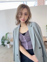 ヴィンスジオ 岐阜駅南(vince gio)&nbsp;ボブ ハイトーンベージュ 波巻き