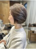 極細ハイライト　ｘ　白髪ぼかし　ｘ　ラズベリー