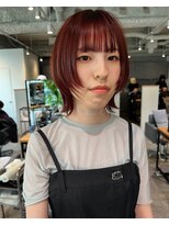 カフ(CAF)&nbsp;CAF松本/ボブウルフ/ボルドーカラー/大阪/心斎橋