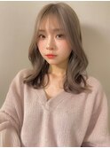 韓国風ヘア/韓国ヘア/顔周りレイヤー/ハイトーン/ダブルカラー