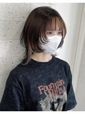 ウルフカット×インナーカラー