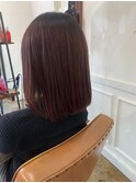 美髪ピンクパープルカラーボブ