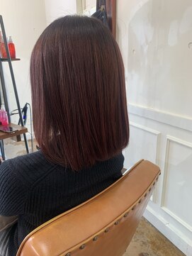 ヘアラウンジ アンリオ(hair lounge an rio) 美髪ピンクパープルカラーボブ