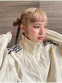【イベントヘアアレンジ】ツイン×三つ編み