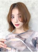 【La fith】くびれボブ×カーテンバング×アイスベージュ
