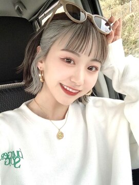 ロンドヴァリー 渋谷店(Lond vallee) イメチェン外ハネボブワイドバングホワイトブロンド美髪韓国渋谷