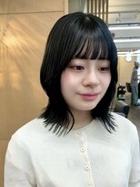 ヘアースペースブルーム プリュス 石橋店(HAIR SPACE BLOOM plus) くびれボブ/透明感カラー/ブルーブラック/石橋美容室
