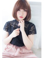 アンジュ ヘアー(Ange hair)&nbsp;アンジュヘアー　大人かわいい　流しバングのボブ