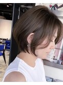 丸み大人ショートボブ×耳かけ×イメチェン