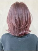 ピンクアッシュ_マロンベージュAラインボブ_ba318341