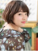 ★ダークアッシュ斜めバング大人ガーリーボブ20代30代40代★9