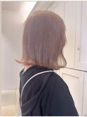 7891ミルクティーアッシュハイトーンカラー韓国切りっぱなしボブ