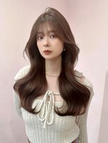 ボタン シブヤ(VOTAN SHIBUYA)&nbsp;韓国ヘア/顔まわりカット/くびれヘア/前髪あり/グレージュカラー