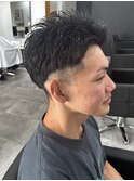 メンズマッシュパーマニュアンスパーマスパイラルパーマ刈り上げ