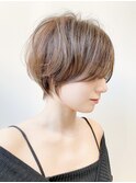 絶壁解消/ひし形/大人ショートボブ/白髪ぼかし/30代/40代