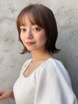 前髪 ネビージュ ボブルフ 黒髪 ワンレン 小顔 "