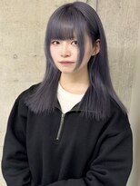 ソル ジングウマエ(SOL JINGUMAE)&nbsp;mayu//くすみネイビーブルーカラーペールブルーアッシュ