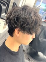 メンズフィール 心斎橋(MENS FEEL) シャドウパーマ　無造作束感ミディアムショート　