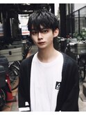 メンズマッシュウルフバング長め