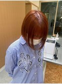 Say.ショートボブチェリーブラウン地毛風ストレートミニボブ青山