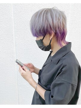 アヴァンス 難波店(AVANCE.) メンズウルフ×ハイトーンデザインカラー