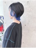 *前下がりショートインナーカラーひし形くびれショート30代40代