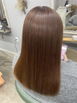 #ピンクベージュ#美髪カラー#髪質改善カラー#縮毛矯正