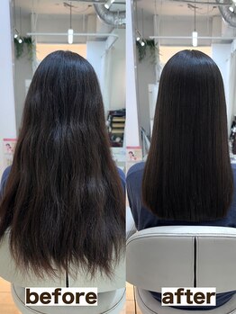 シゲ 自由が丘店(SHIGE)の写真/独自に開発した純度100%TRで、髪の内部からダメージを補修し、潤いを与えます。手触り・質感共に大満足◎