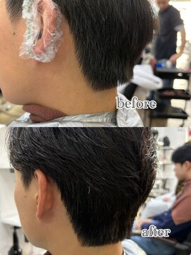 オーシャントーキョー 大阪(OCEAN TOKYO) ワックスなしツーブロックメンズセンターパートニュアンスパーマ