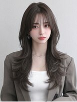 レア 新越谷(LEA) 韓国風ロングレイヤー × ダークグレージュ