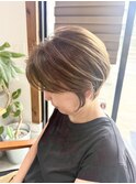 ショートカット/ハイライト/本八幡/ケアブリーチ/デザインカラー