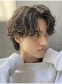 調布波巻きパーマツイストスパイラルパーマセンターパートウルフ