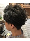 [癖毛風]メンズパーマ　リバースショート
